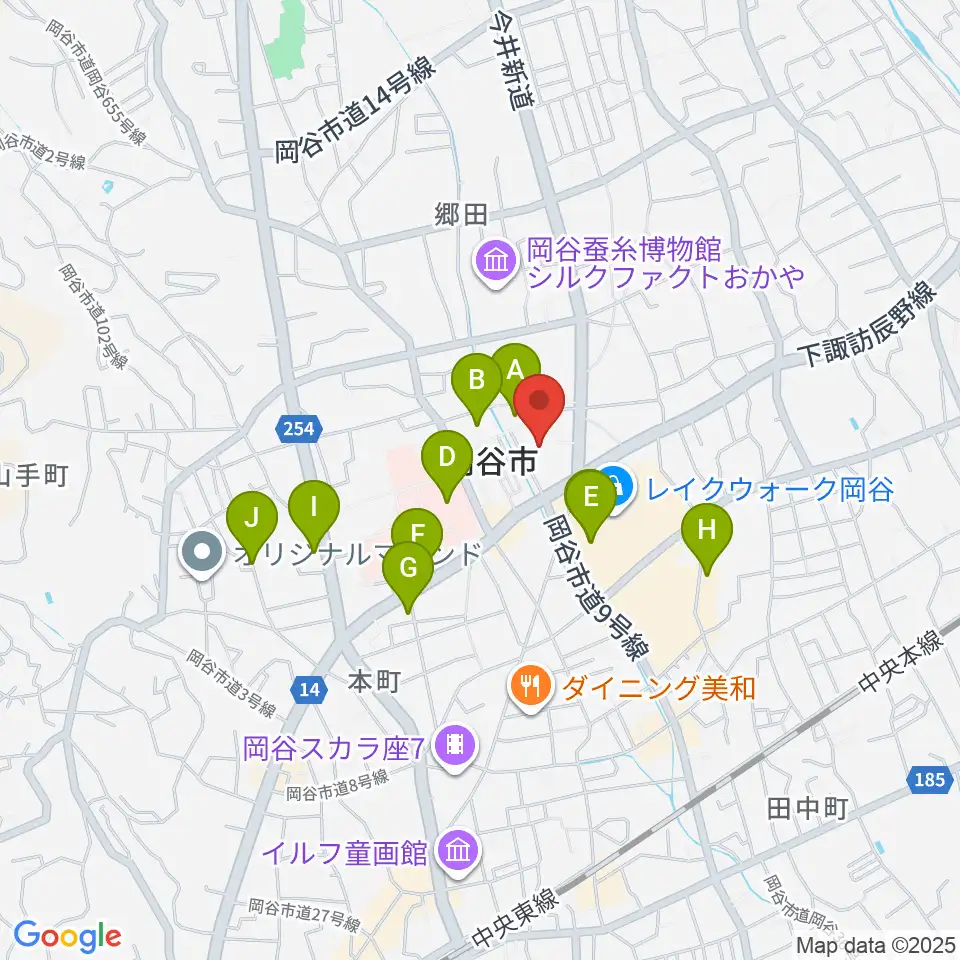 カノラホール 岡谷市文化会館周辺の駐車場・コインパーキング一覧地図