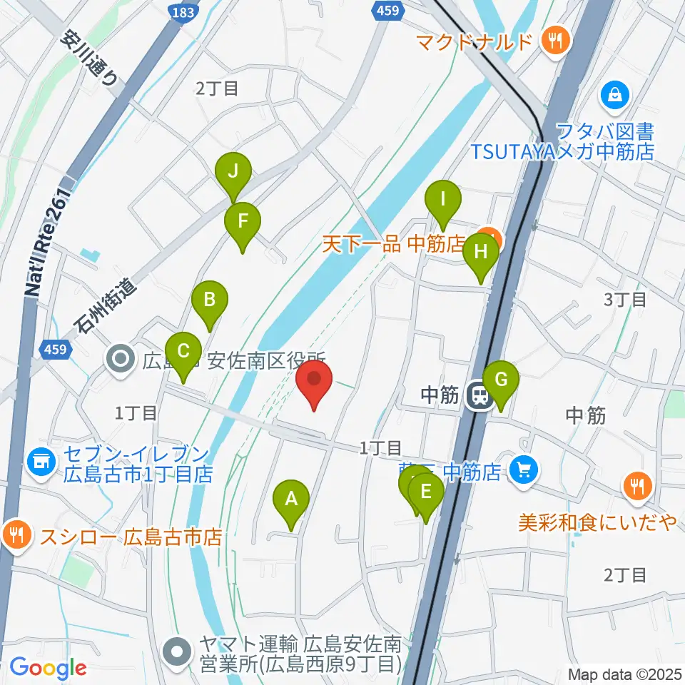 マエダハウジング安佐南区民文化センター周辺の駐車場・コインパーキング一覧地図