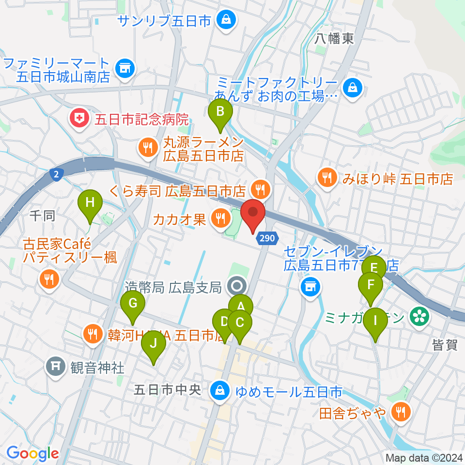 広島市佐伯区民文化センター周辺の駐車場・コインパーキング一覧地図