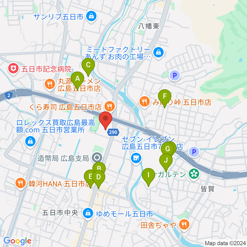 広島市佐伯区民文化センター周辺の駐車場・コインパーキング一覧地図