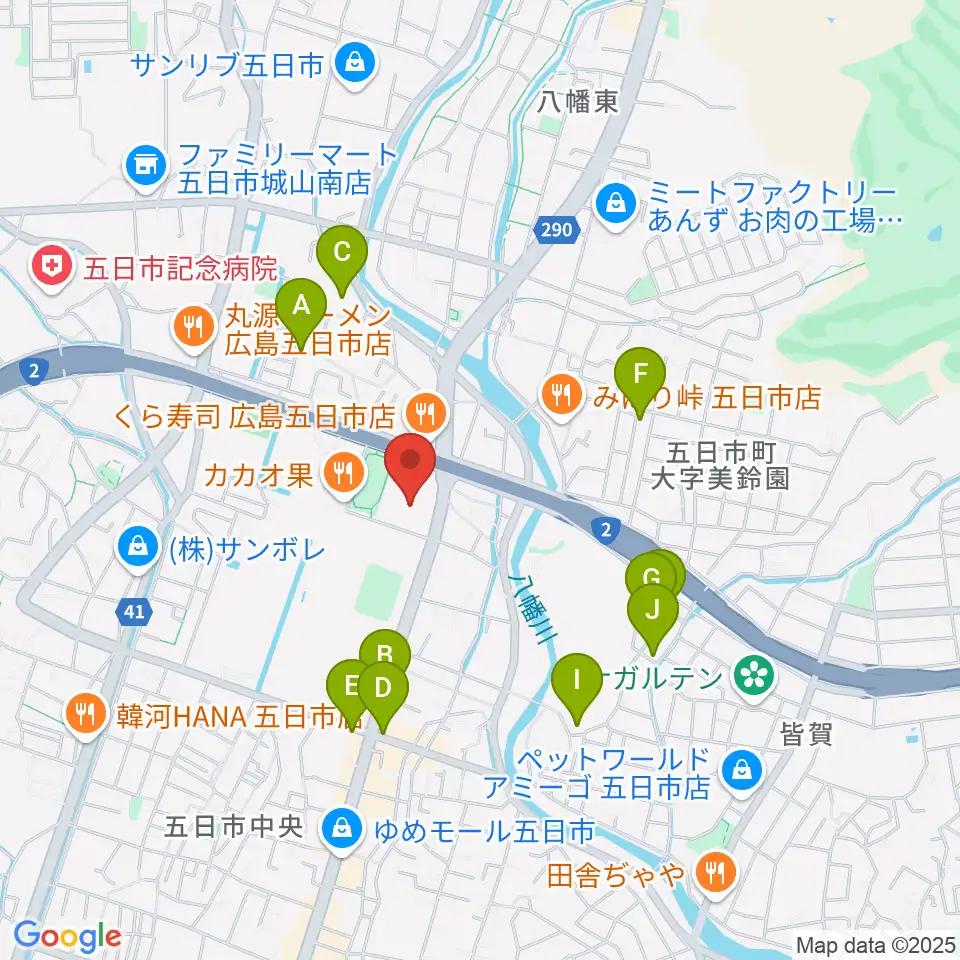 広島市佐伯区民文化センター周辺の駐車場・コインパーキング一覧地図