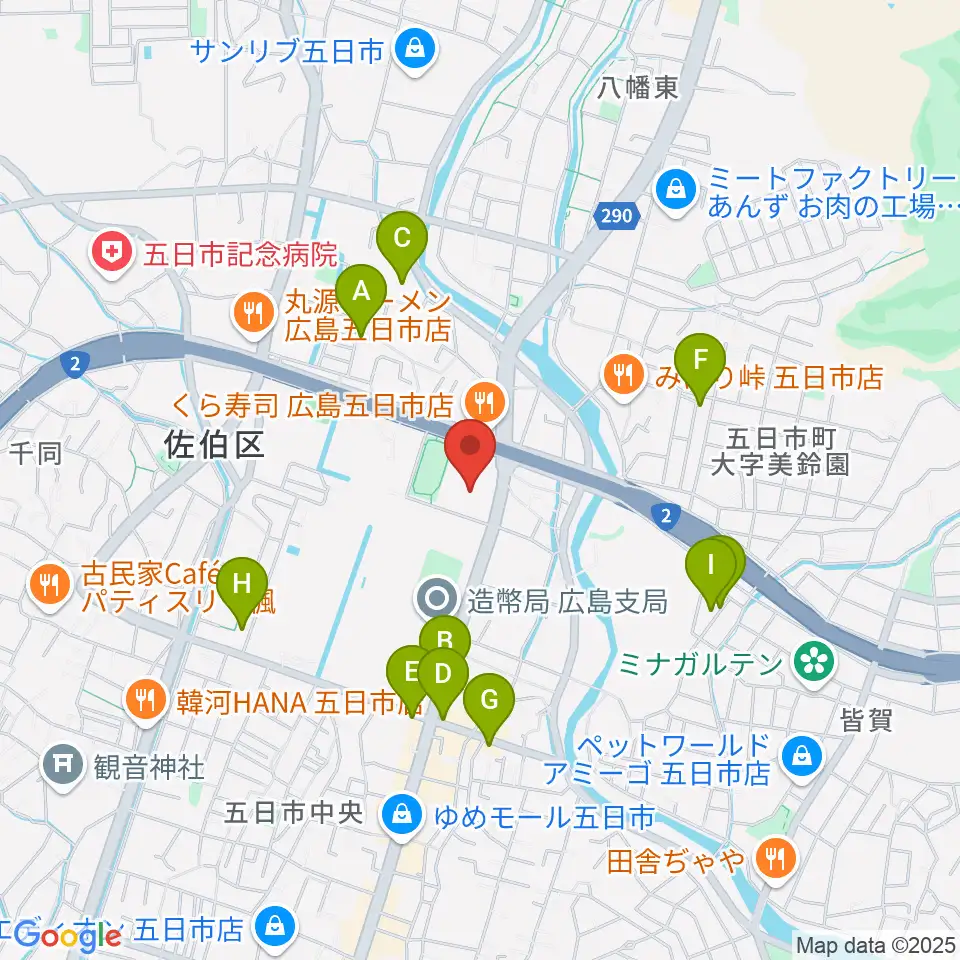 広島市佐伯区民文化センター周辺の駐車場・コインパーキング一覧地図