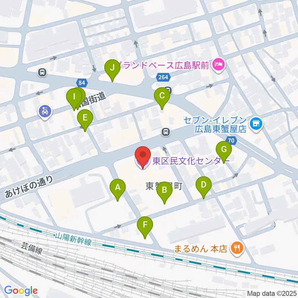 広島市東区民文化センター周辺の駐車場・コインパーキング一覧地図