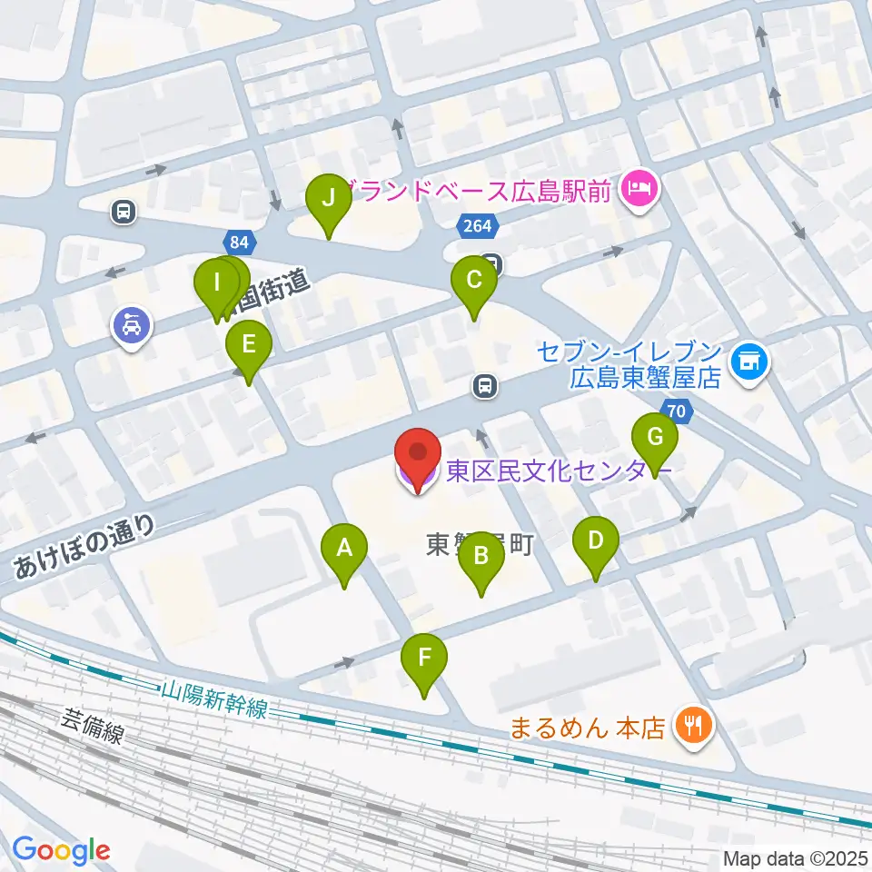 広島市東区民文化センター周辺の駐車場・コインパーキング一覧地図