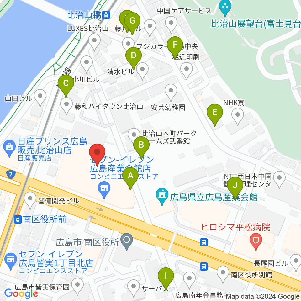 広島市南区民文化センター周辺の駐車場・コインパーキング一覧地図