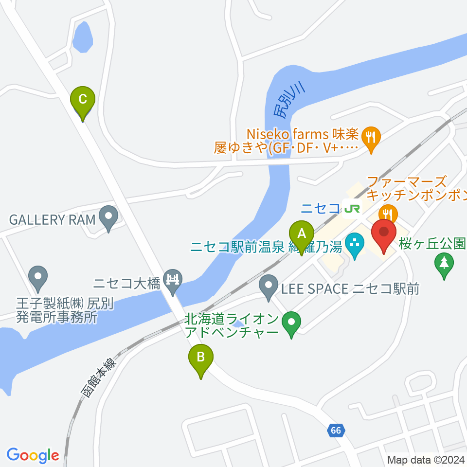 ラジオニセコ周辺の駐車場・コインパーキング一覧地図