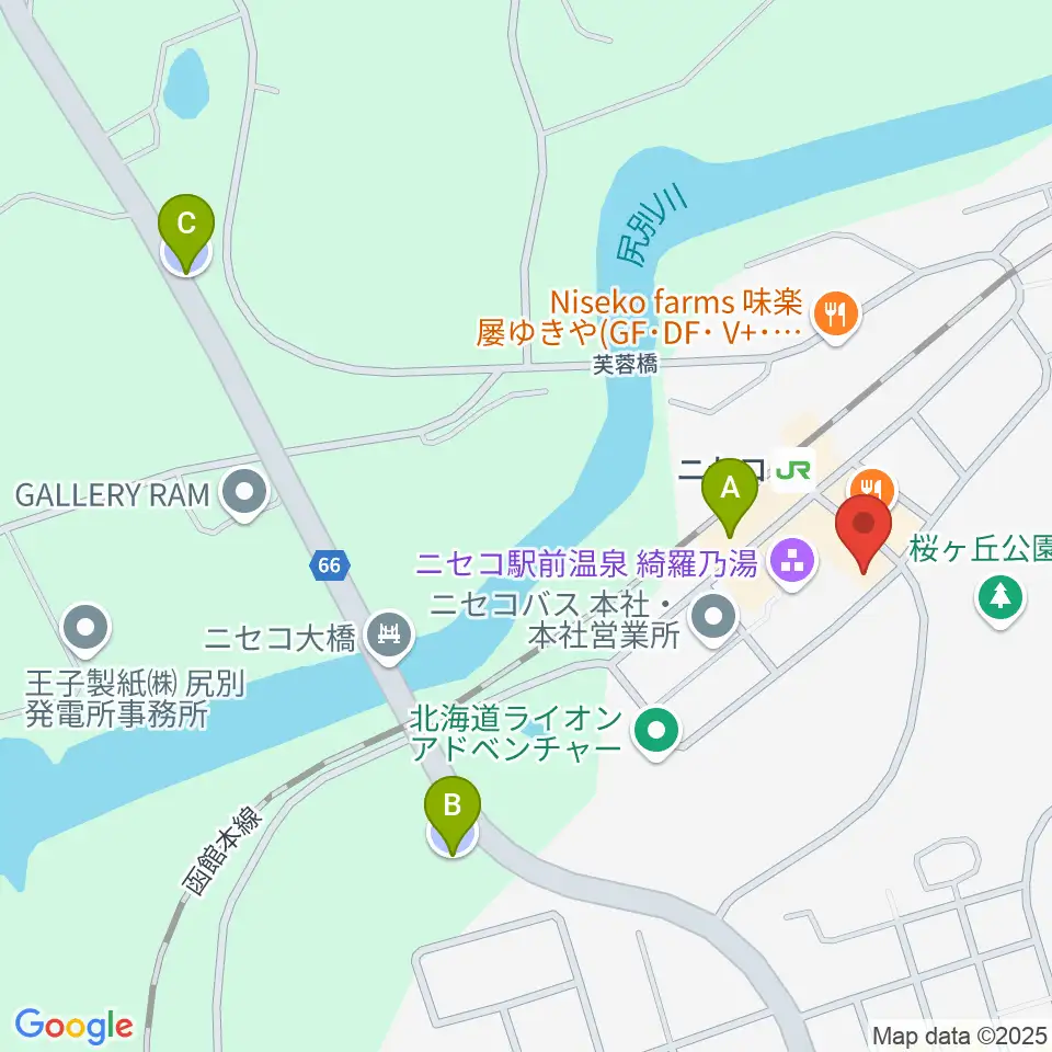 ラジオニセコ周辺の駐車場・コインパーキング一覧地図