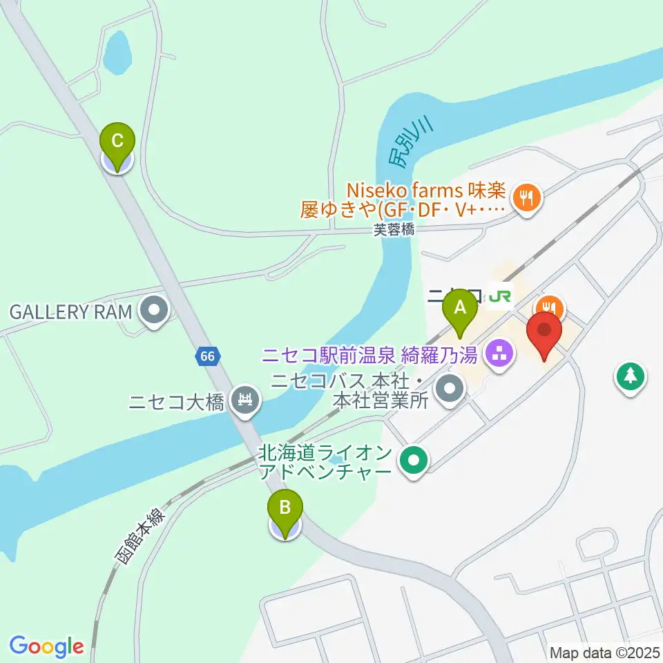 ラジオニセコ周辺の駐車場・コインパーキング一覧地図