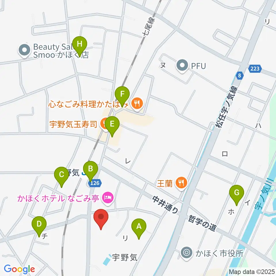 開進堂楽器 MPC宇ノ気周辺の駐車場・コインパーキング一覧地図