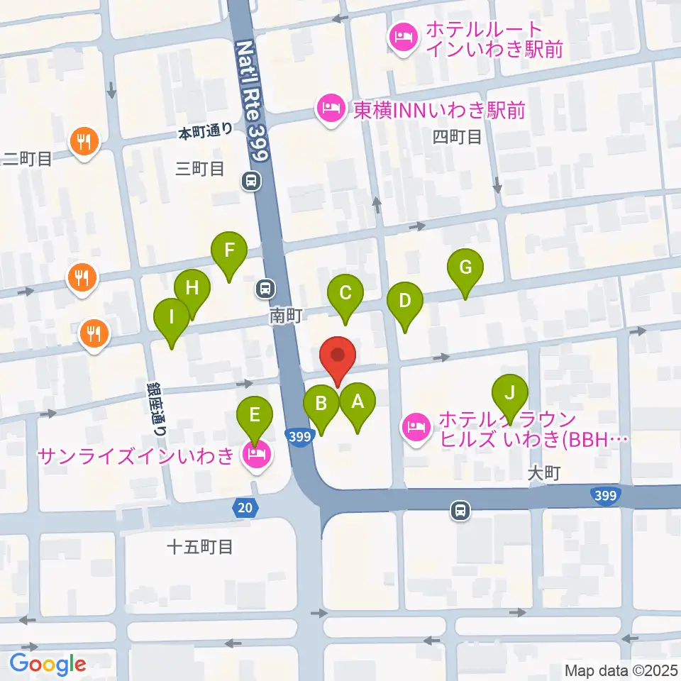 FMいわき周辺の駐車場・コインパーキング一覧地図