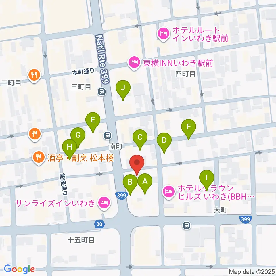FMいわき周辺の駐車場・コインパーキング一覧地図