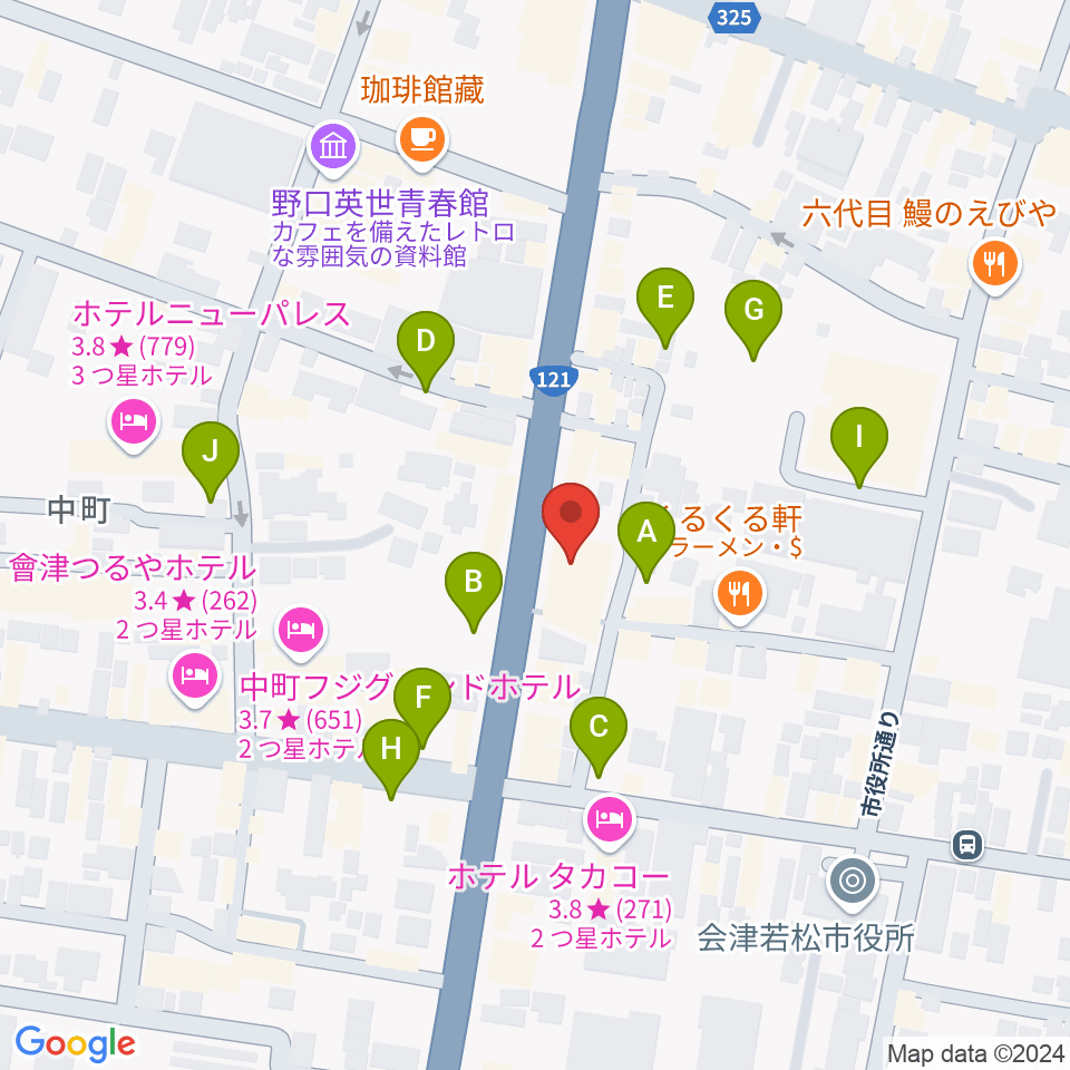 エフエム会津周辺の駐車場・コインパーキング一覧地図