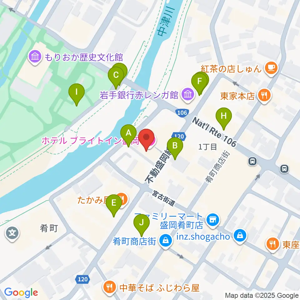 ラヂオもりおか周辺の駐車場・コインパーキング一覧地図