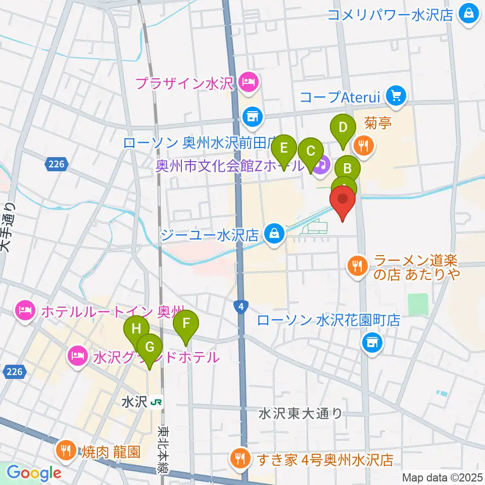 奥州エフエム周辺の駐車場・コインパーキング一覧地図