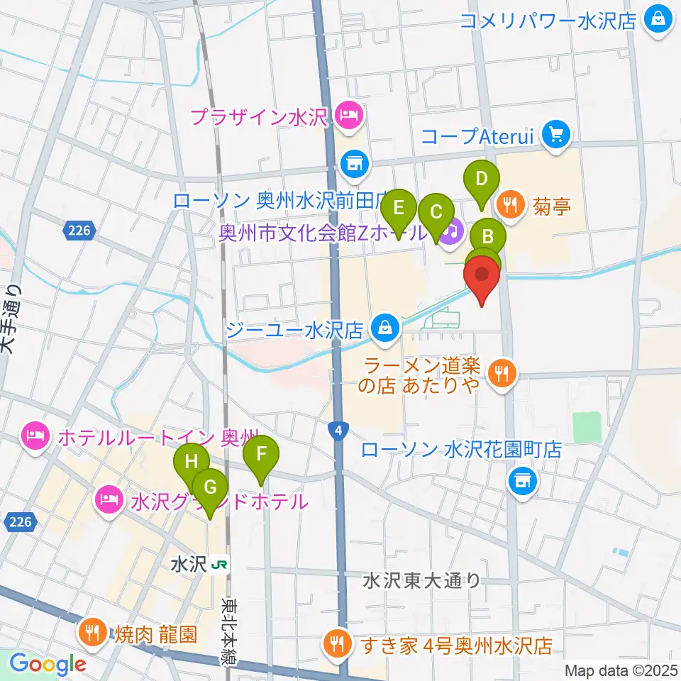 奥州エフエム周辺の駐車場・コインパーキング一覧地図