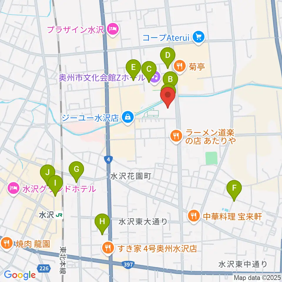 奥州エフエム周辺の駐車場・コインパーキング一覧地図