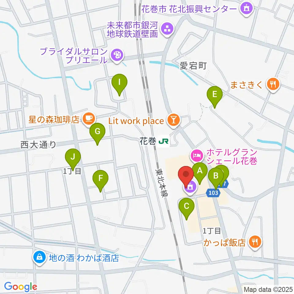 えふえむ花巻周辺の駐車場・コインパーキング一覧地図