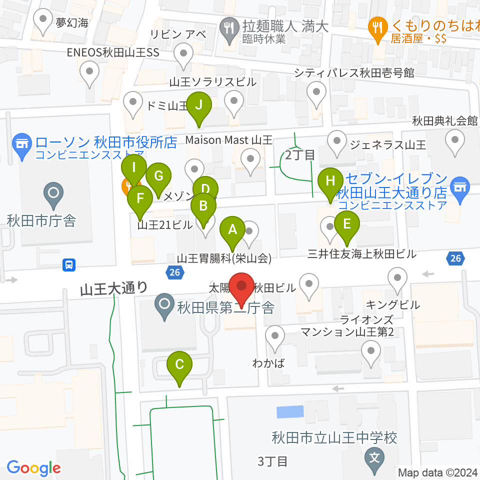 秋田コミュニティー放送周辺の駐車場・コインパーキング一覧地図