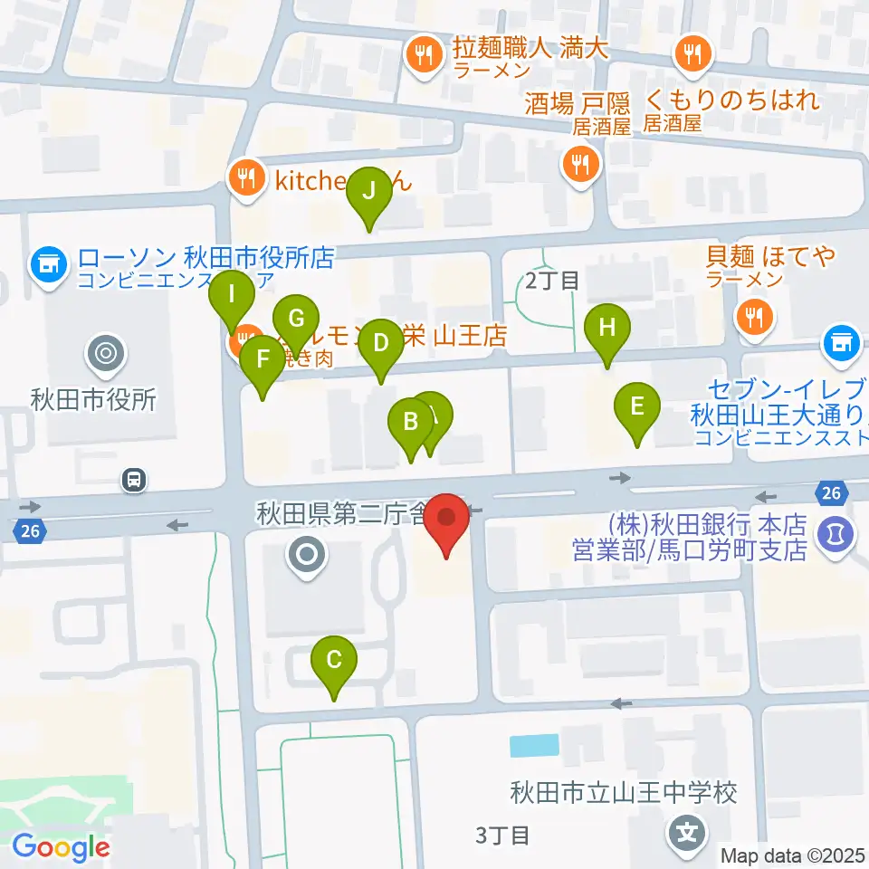 秋田コミュニティー放送周辺の駐車場・コインパーキング一覧地図