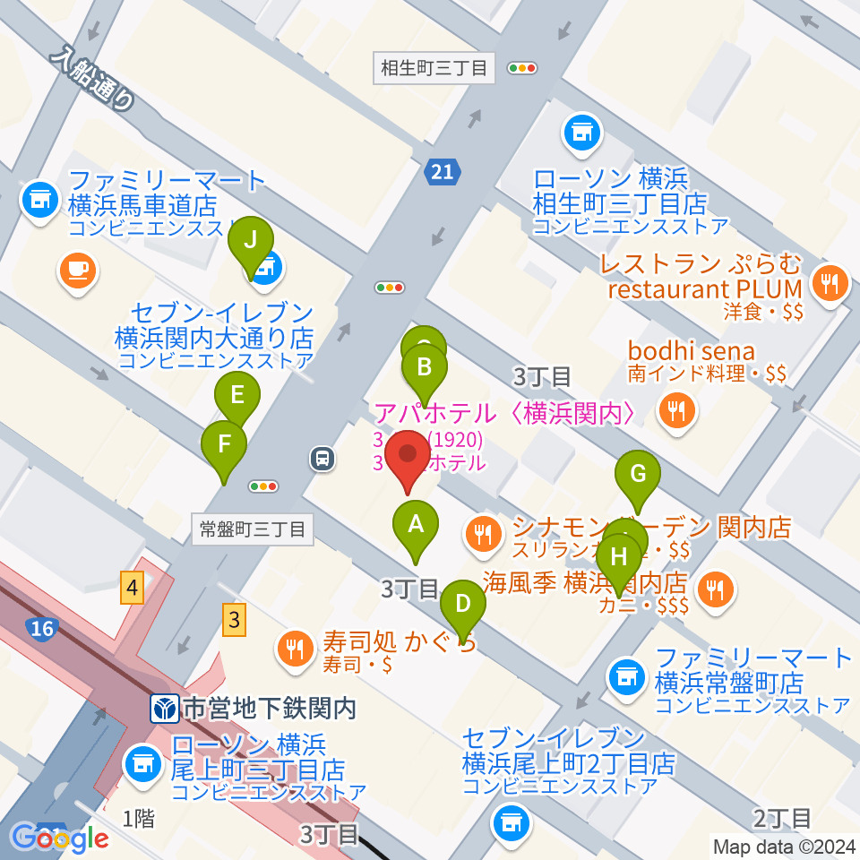 横浜BAYSIS周辺の駐車場・コインパーキング一覧地図