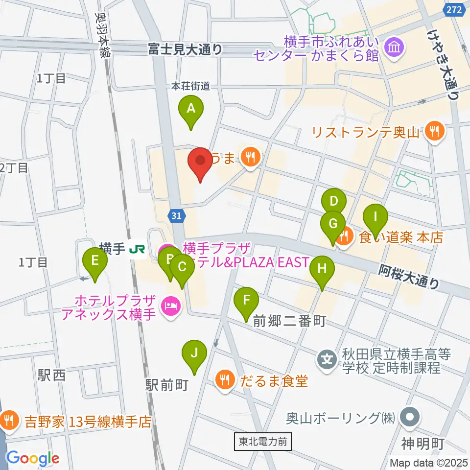 横手かまくらエフエム周辺の駐車場・コインパーキング一覧地図