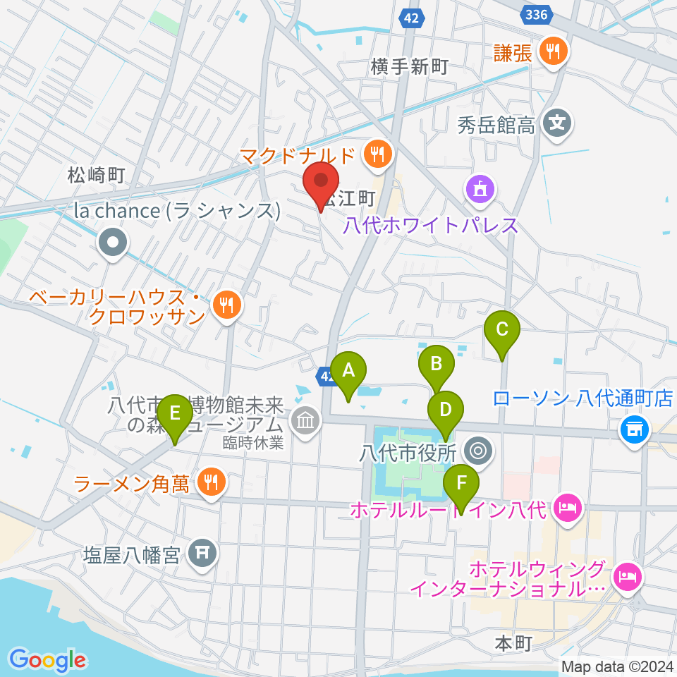 エフエムやつしろ かっぱFM周辺の駐車場・コインパーキング一覧地図