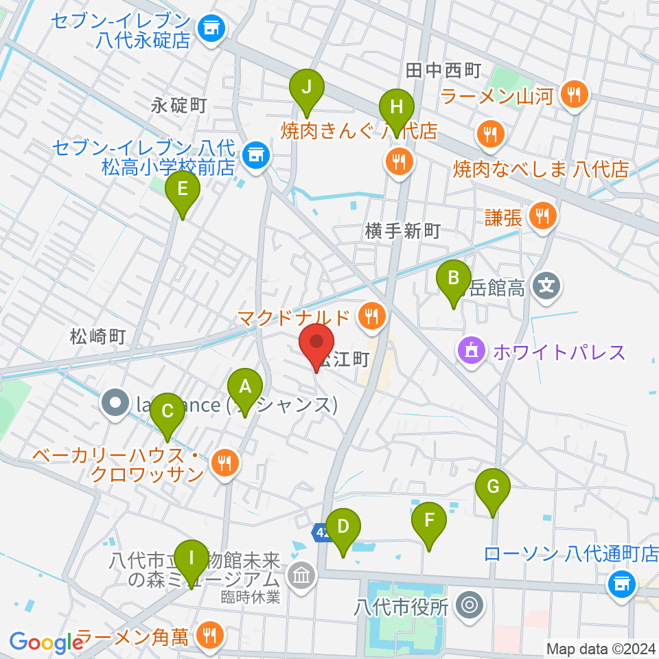 エフエムやつしろ かっぱFM周辺の駐車場・コインパーキング一覧地図