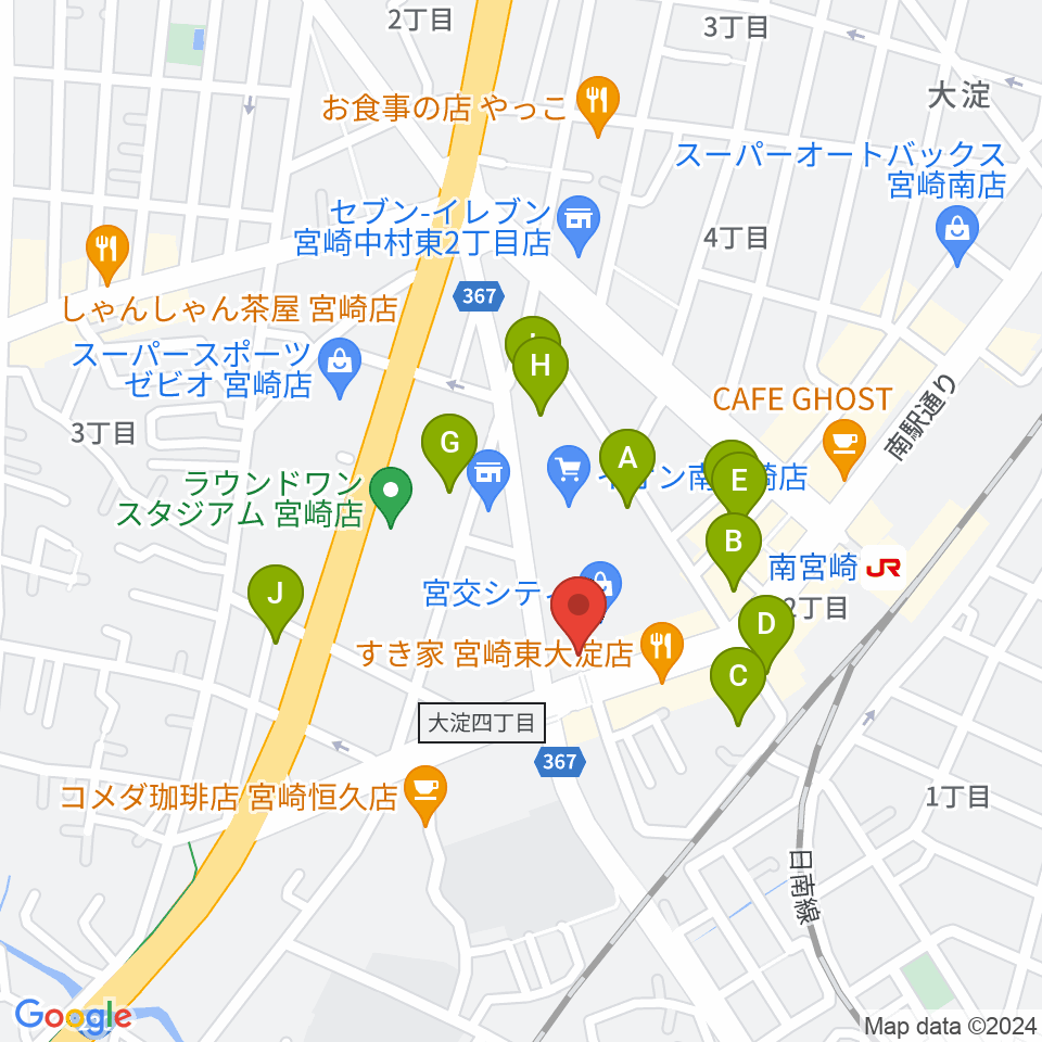 宮崎サンシャインFM周辺の駐車場・コインパーキング一覧地図