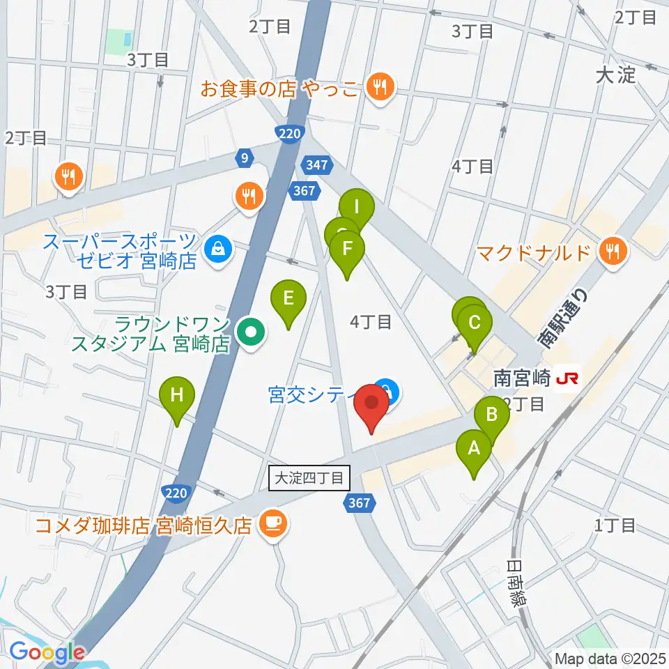 宮崎サンシャインFM周辺の駐車場・コインパーキング一覧地図