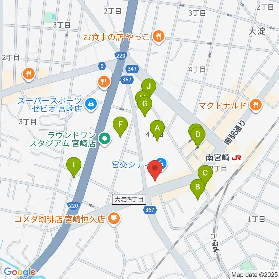 宮崎サンシャインFM周辺の駐車場・コインパーキング一覧地図