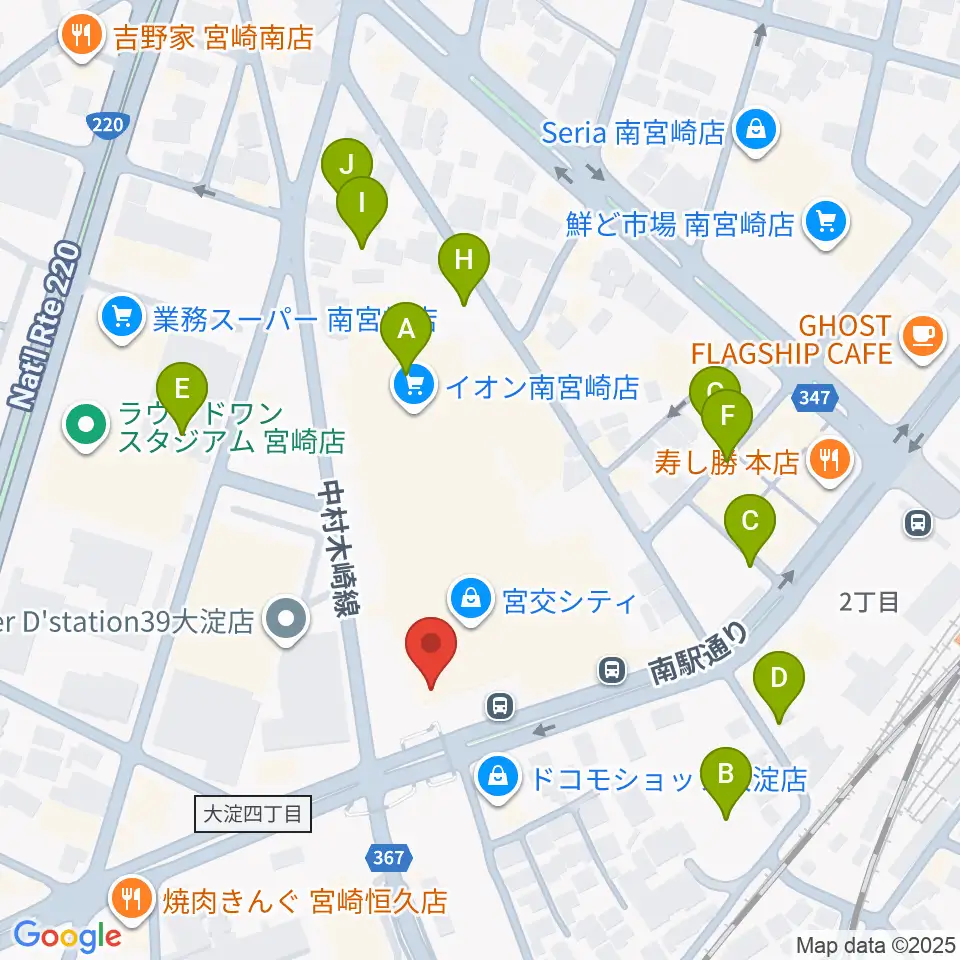 宮崎サンシャインFM周辺の駐車場・コインパーキング一覧地図