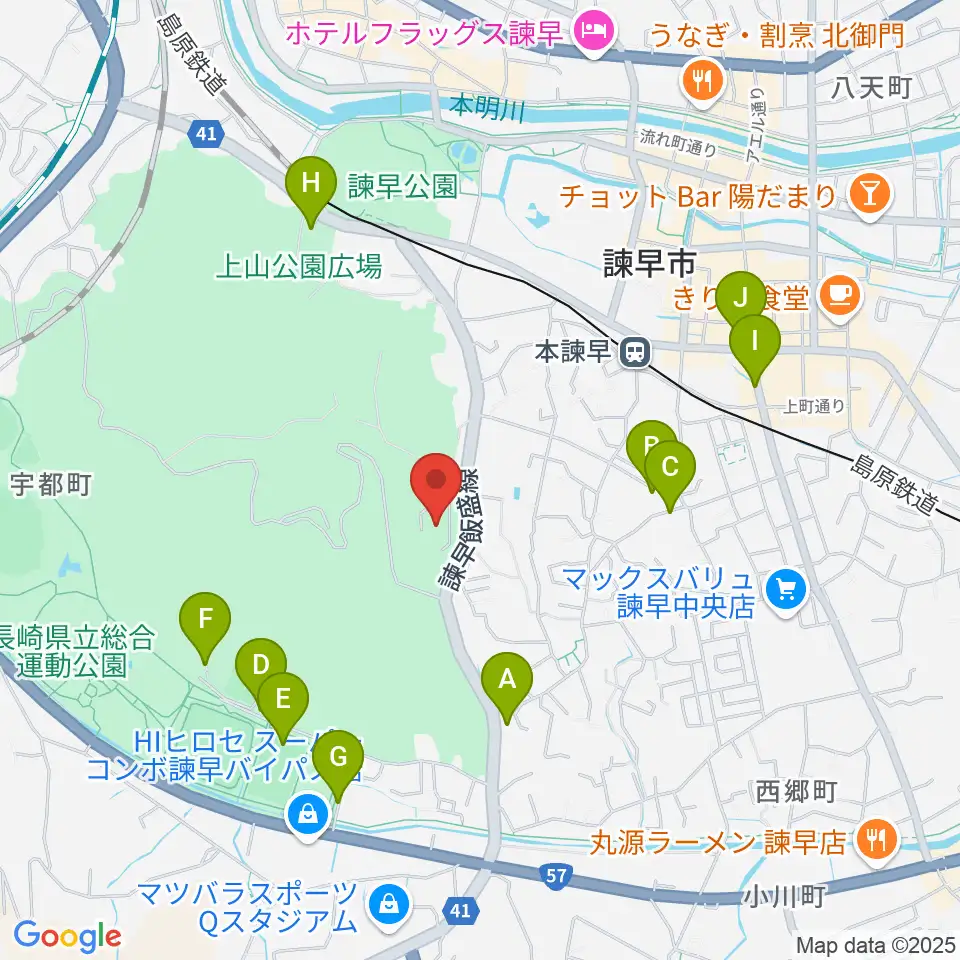 エフエム諫早 レインボーFM周辺の駐車場・コインパーキング一覧地図