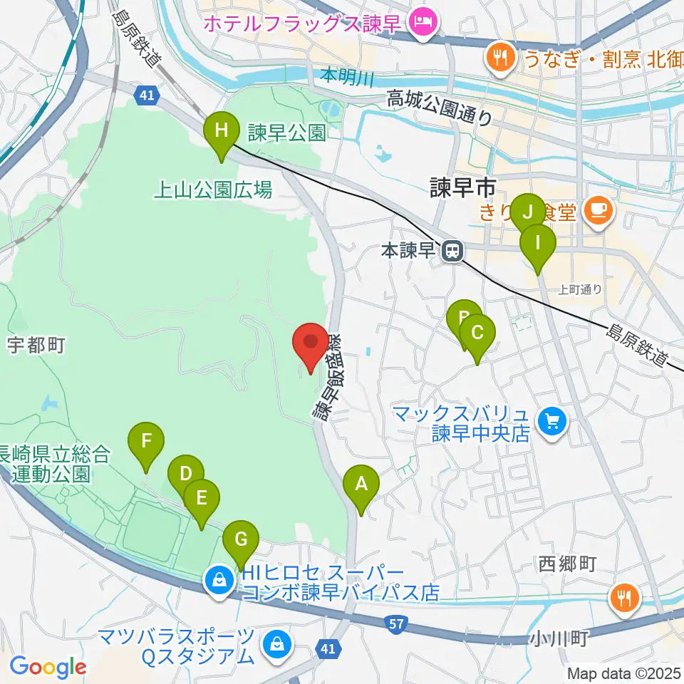 エフエム諫早 レインボーFM周辺の駐車場・コインパーキング一覧地図
