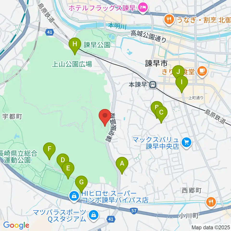 エフエム諫早 レインボーFM周辺の駐車場・コインパーキング一覧地図