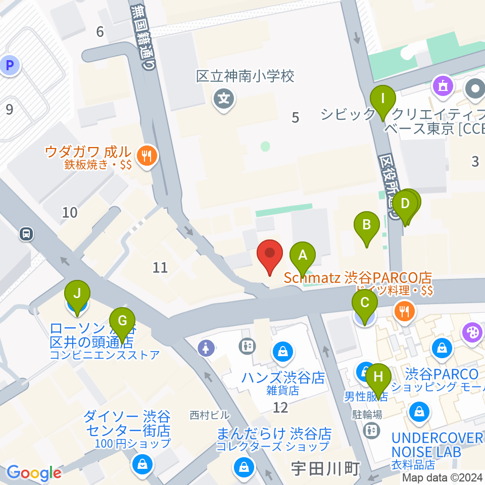 aube渋谷周辺の駐車場・コインパーキング一覧地図