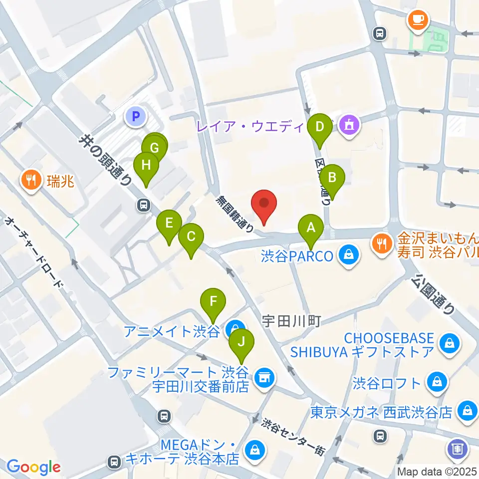 aube渋谷周辺の駐車場・コインパーキング一覧地図