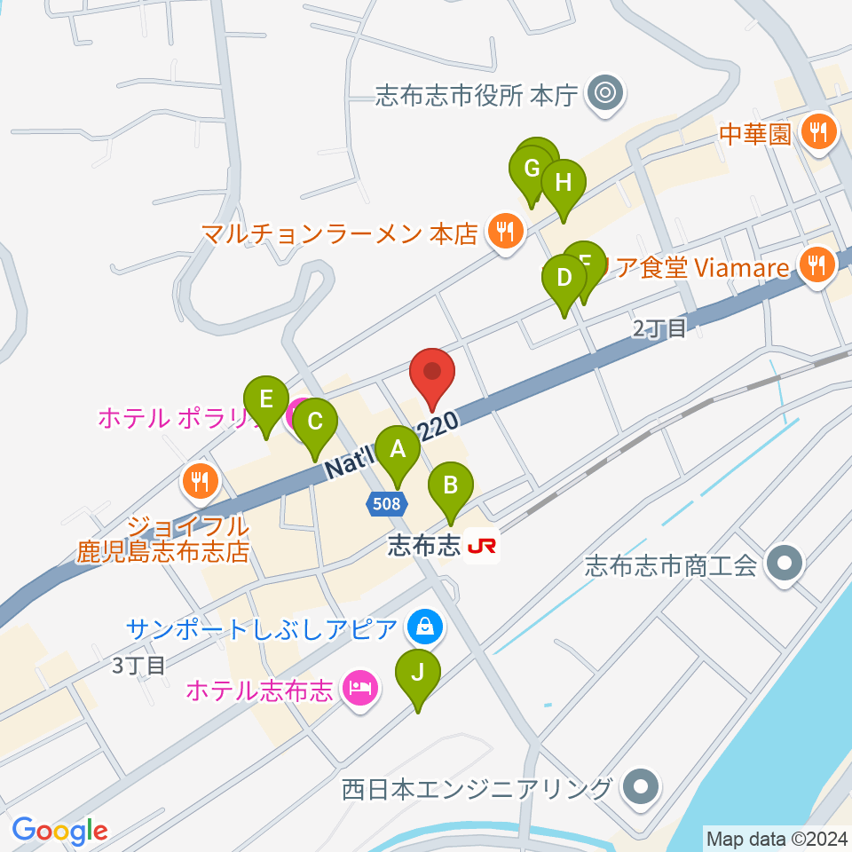 FM志布志周辺の駐車場・コインパーキング一覧地図