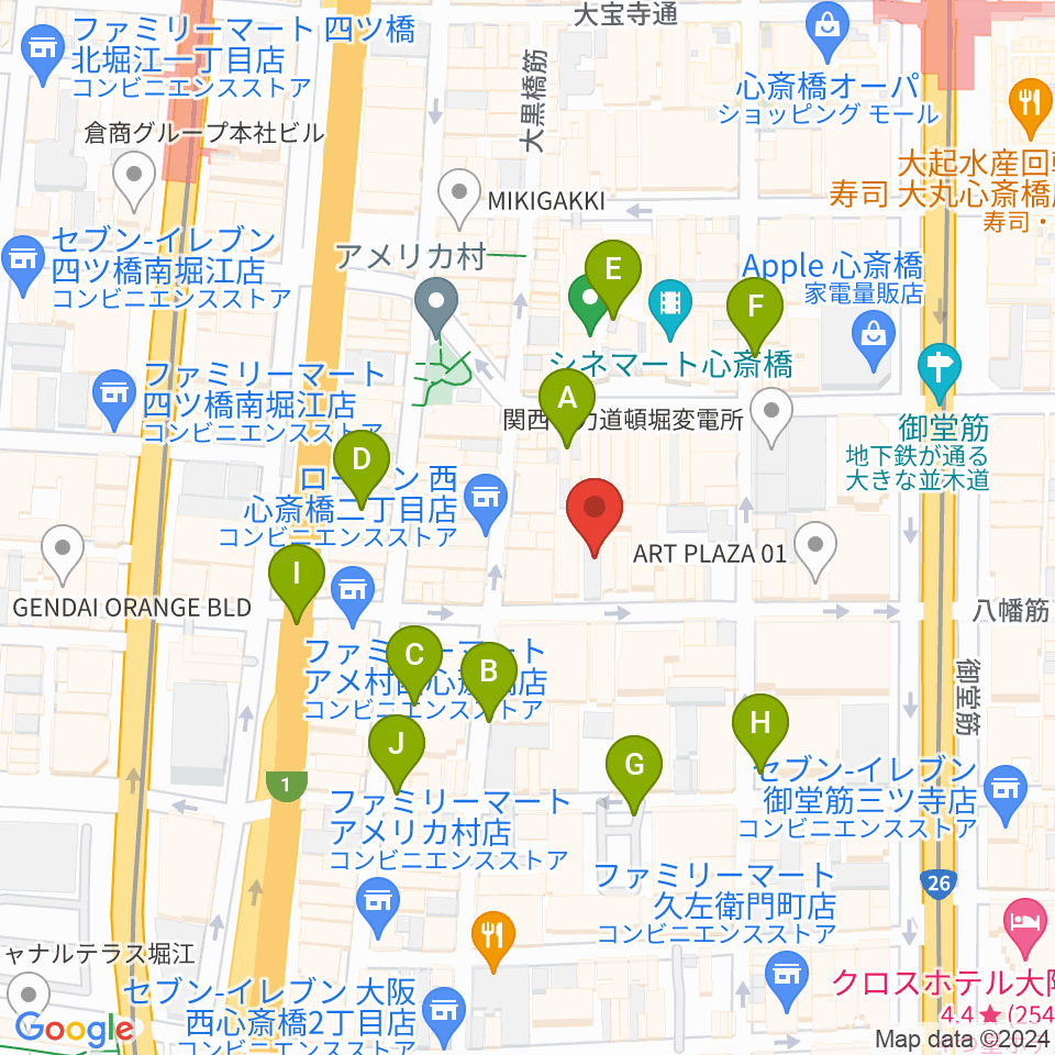 グリーンスタジオ周辺の駐車場・コインパーキング一覧地図