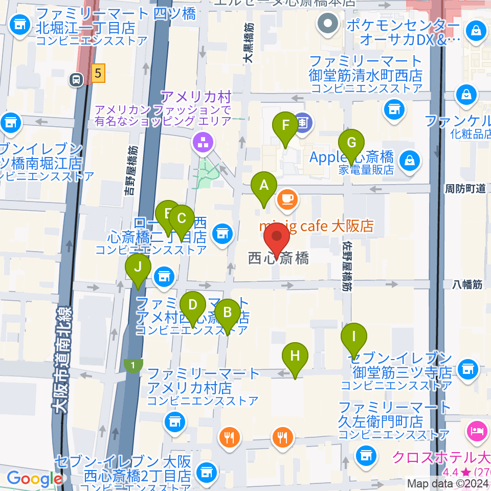 グリーンスタジオ周辺の駐車場・コインパーキング一覧地図