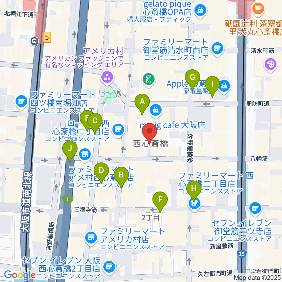 グリーンスタジオ周辺の駐車場・コインパーキング一覧地図