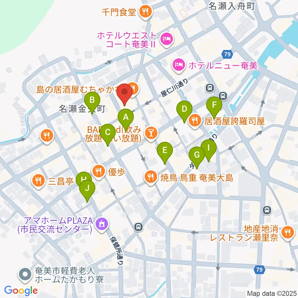あまみエフエム ディ！ウェイヴ周辺の駐車場・コインパーキング一覧地図