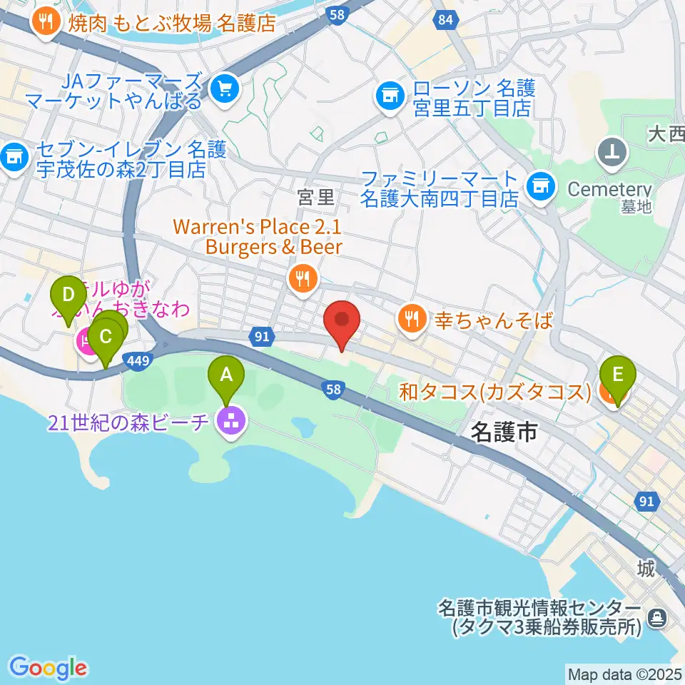 FMやんばる周辺の駐車場・コインパーキング一覧地図
