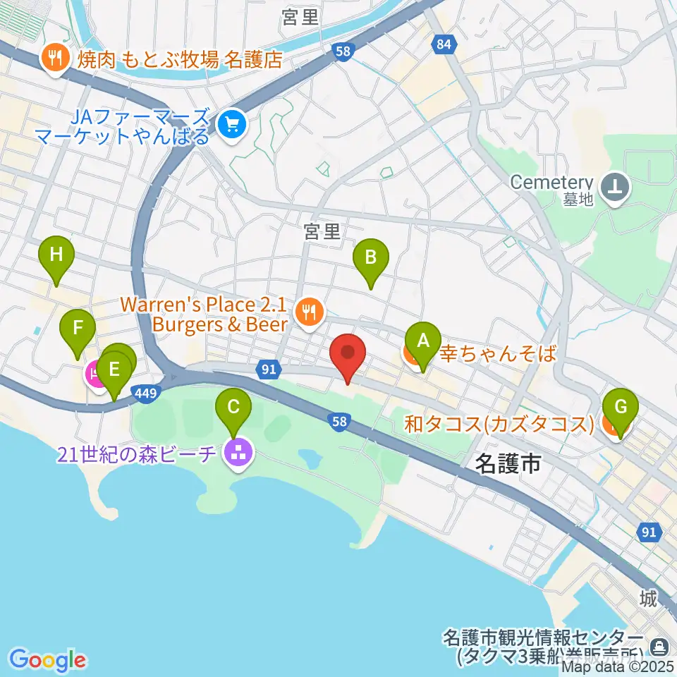 FMやんばる周辺の駐車場・コインパーキング一覧地図
