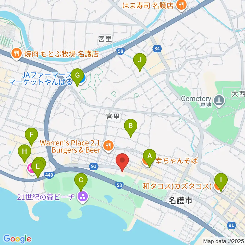 FMやんばる周辺の駐車場・コインパーキング一覧地図