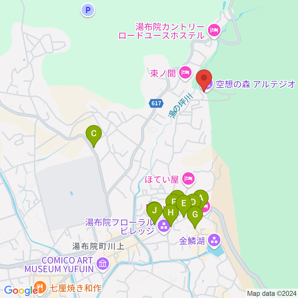 ゆふいんラヂオ局周辺の駐車場・コインパーキング一覧地図