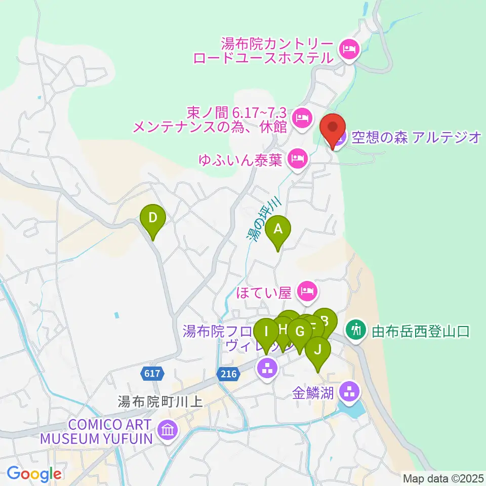 ゆふいんラヂオ局周辺の駐車場・コインパーキング一覧地図