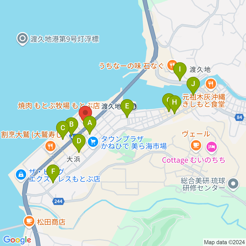 ちゅらハートFMもとぶ周辺の駐車場・コインパーキング一覧地図