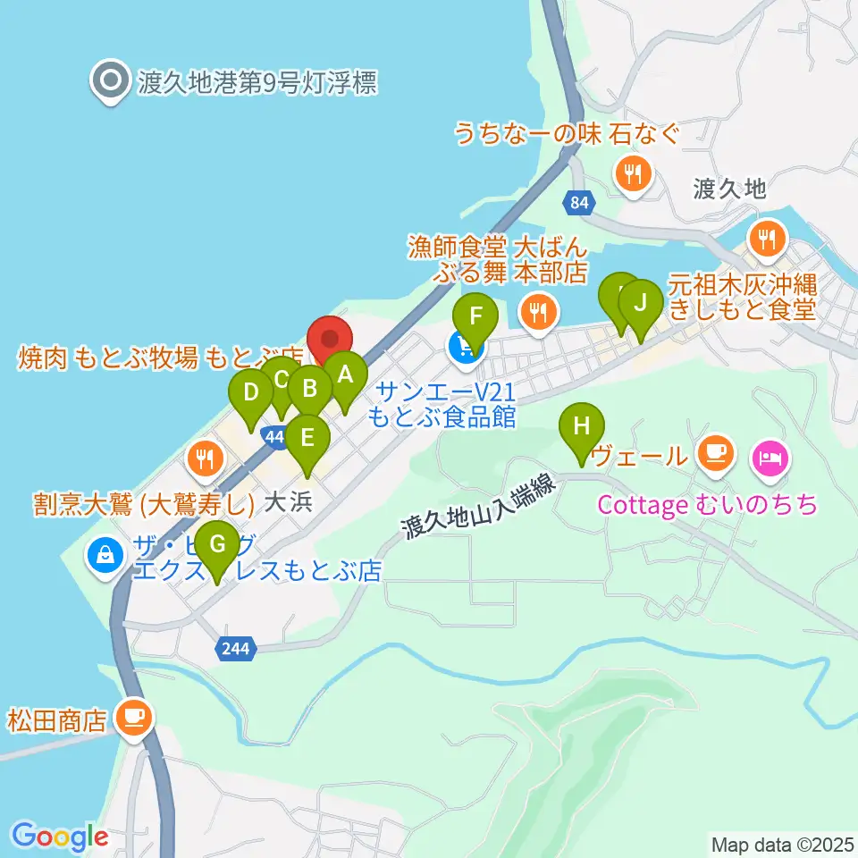 ちゅらハートFMもとぶ周辺の駐車場・コインパーキング一覧地図