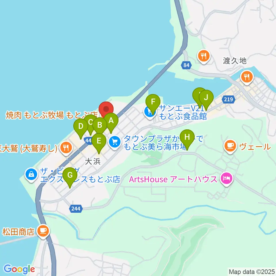 ちゅらハートFMもとぶ周辺の駐車場・コインパーキング一覧地図