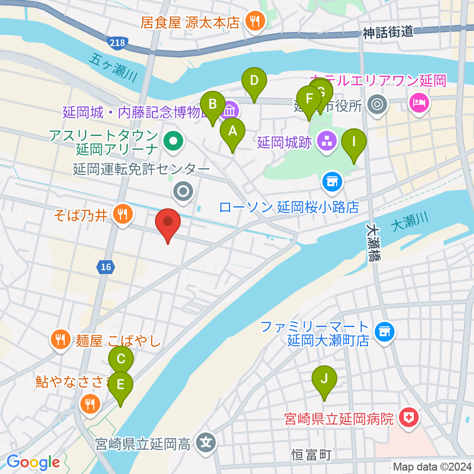 FMのべおか周辺の駐車場・コインパーキング一覧地図